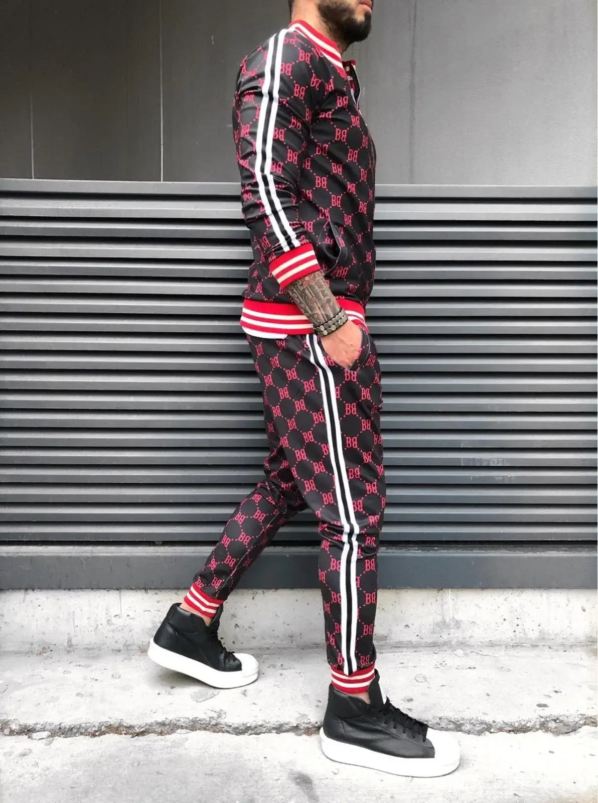 Mens Tracksuits Colorful Plaid Casual Zipper Hoodie Set 3D Print Set New Autumn Male Sweatshirt Clothes For Men