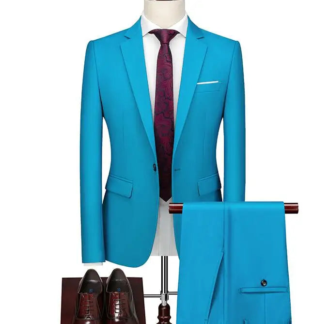 Men's 2-Piece Wedding Suit — Slim Fit Jacket & Pants