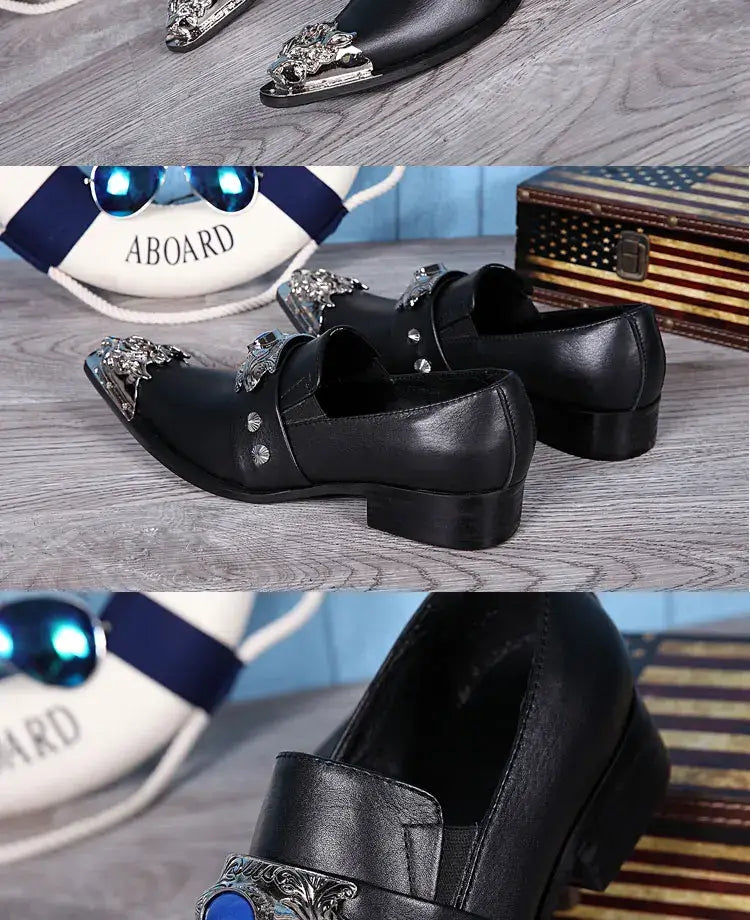 Men's Breathable Leather Business Banquet Party Wedding Dress Shoes