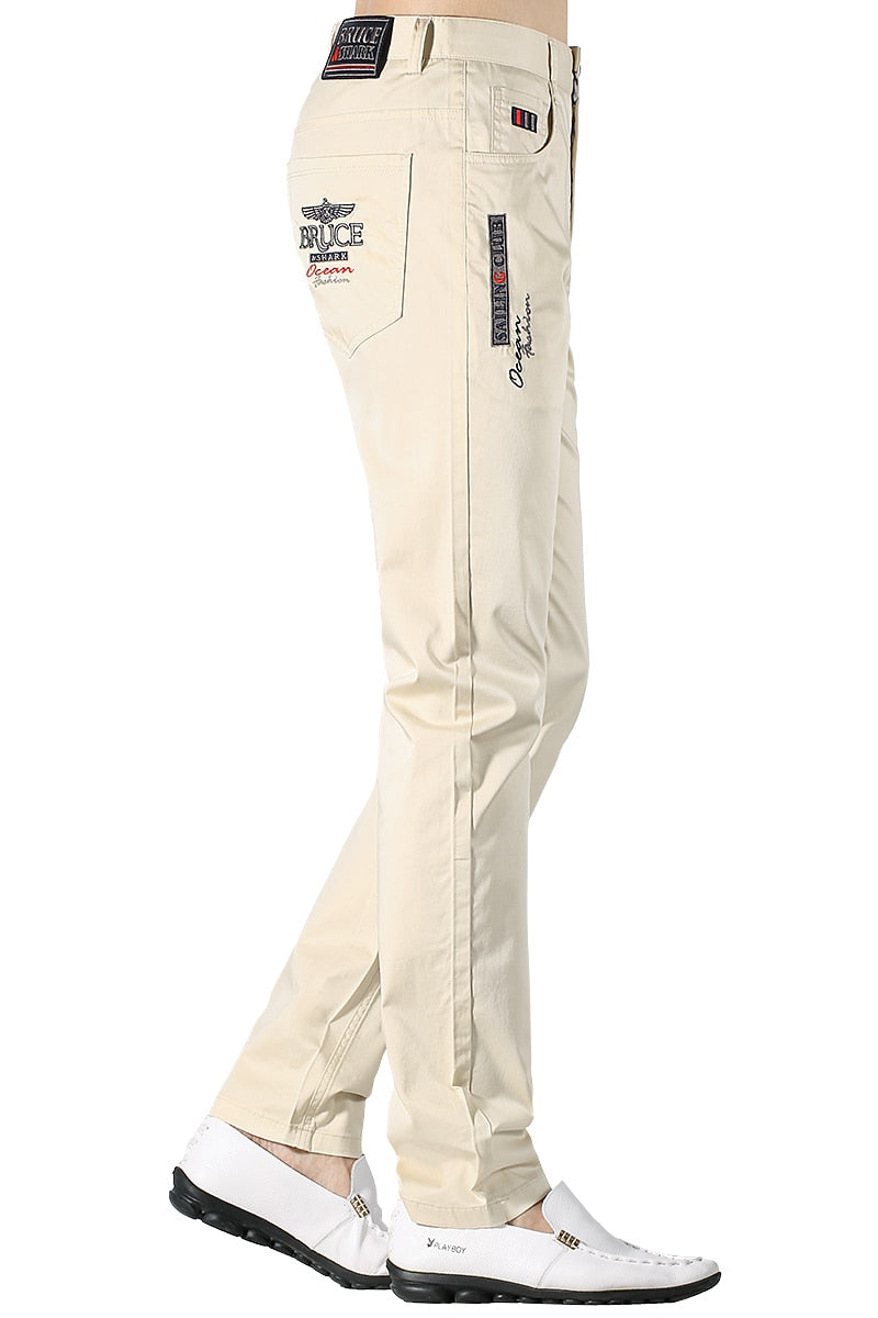 Men's Cotton Stretch Straight Casual Pants 2026