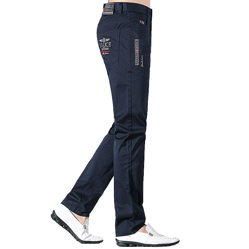 Men's Cotton Stretch Straight Casual Pants 2026