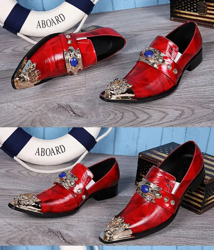 Men's Breathable Leather Business Banquet Party Wedding Dress Shoes