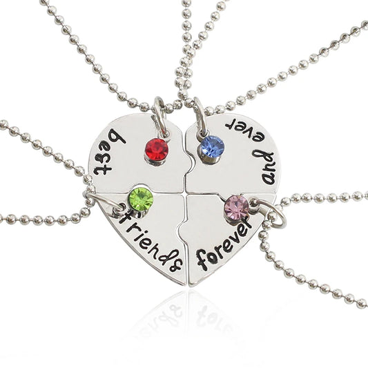 Women's BFF Love Friendship Pendant Necklace Set, 3/4 Piece