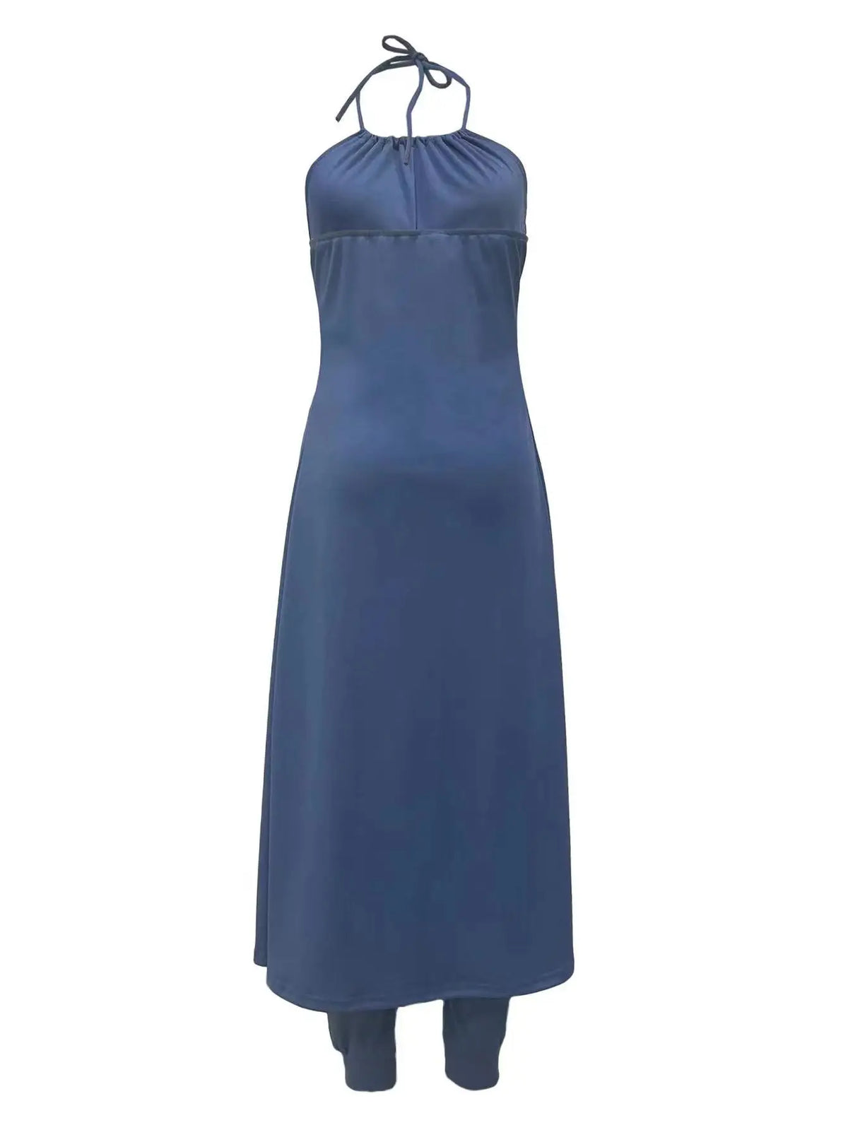 Women's Sleeveless Halter Top and Pencil Pants Two-Piece Set