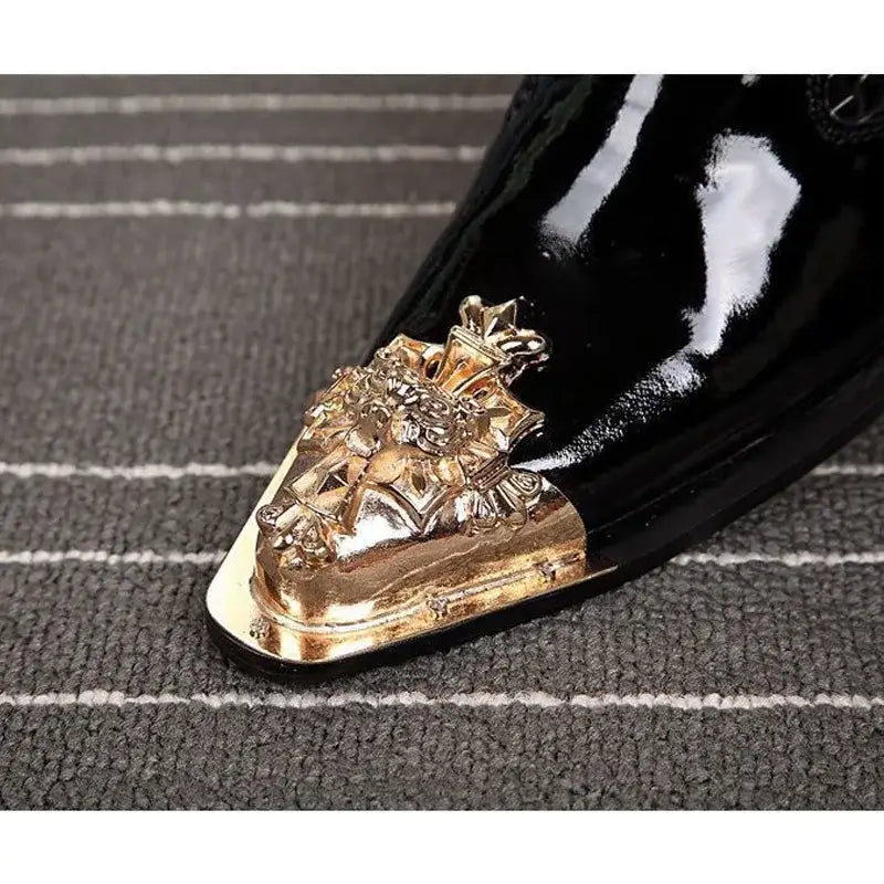 Men's Italian Snake Grain Pointed Leather Dress Shoes