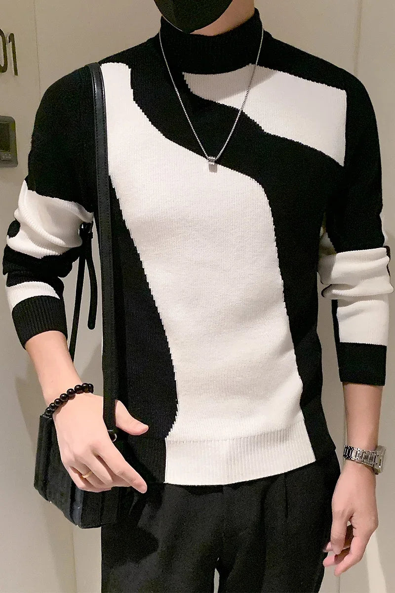 Men's Half Turtleneck Slim Knit Pullover