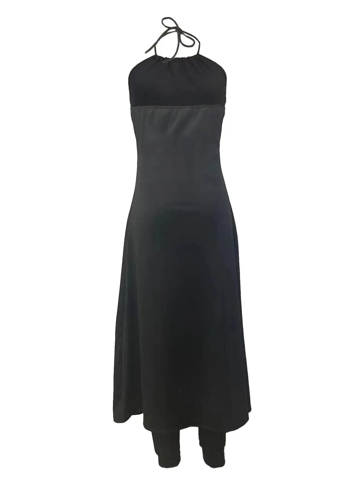 Women's Sleeveless Halter Top and Pencil Pants Two-Piece Set