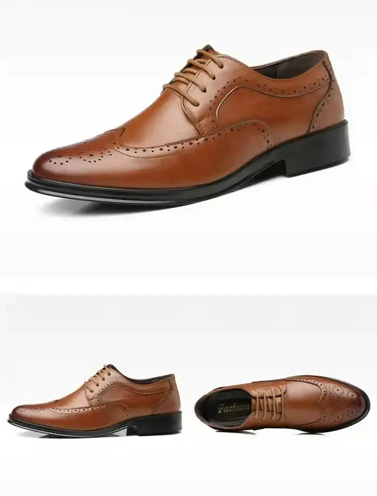 Men's Handmade Brogue PU Leather Wedding Dress Loafers