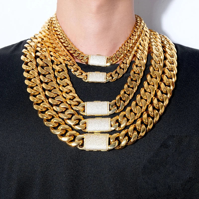 Stainless Steel Cuban Miami Link Chain Necklace