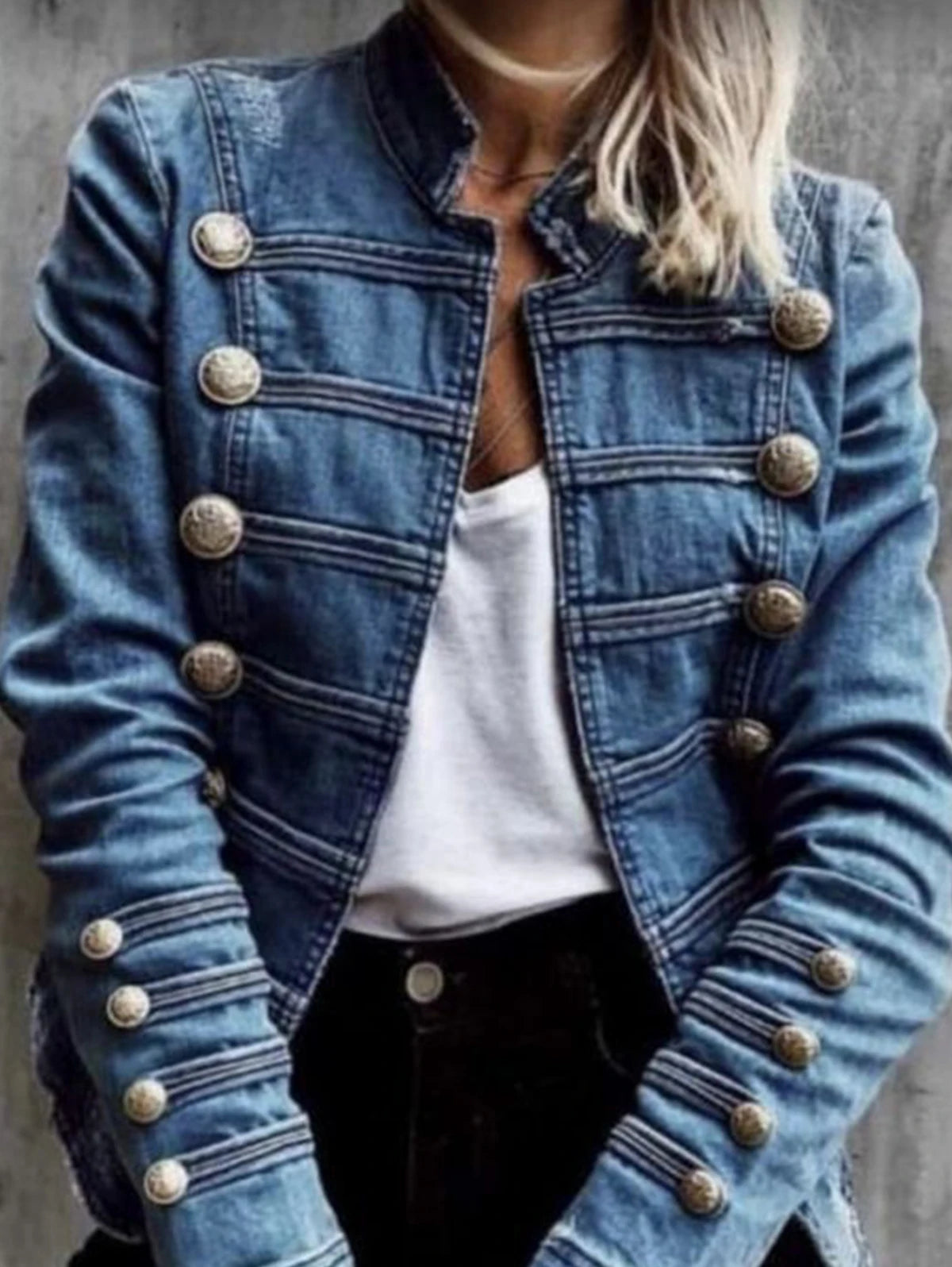 Women's Vintage Slim Fit Denim Commuter Coat