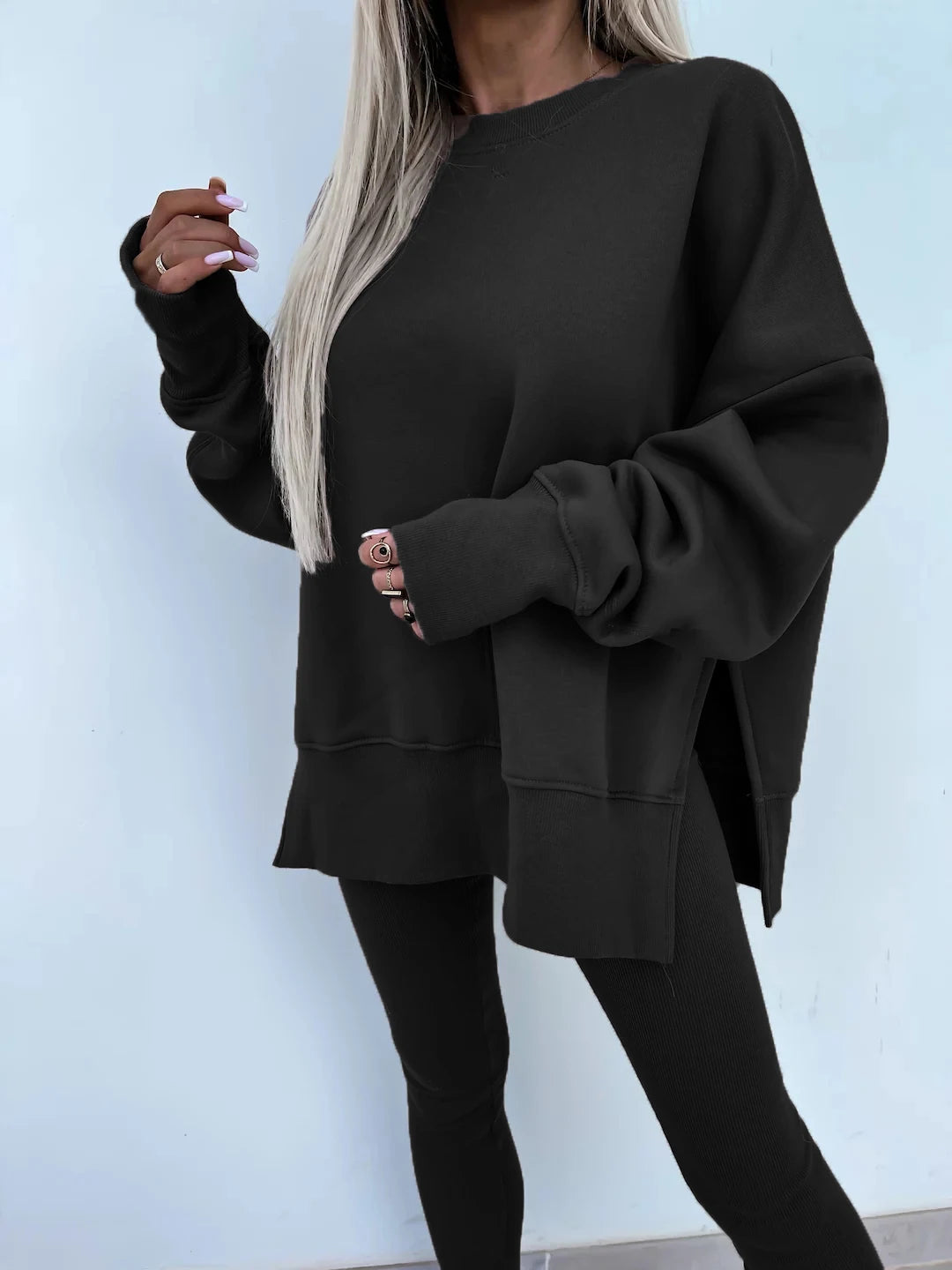 Women's Loose Shirt and Tight Pants Two-Piece Set