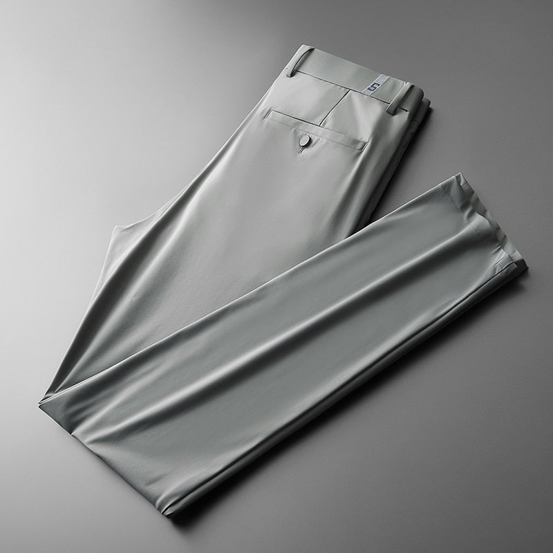 Men's Ice Silk Mid Straight Casual Pants