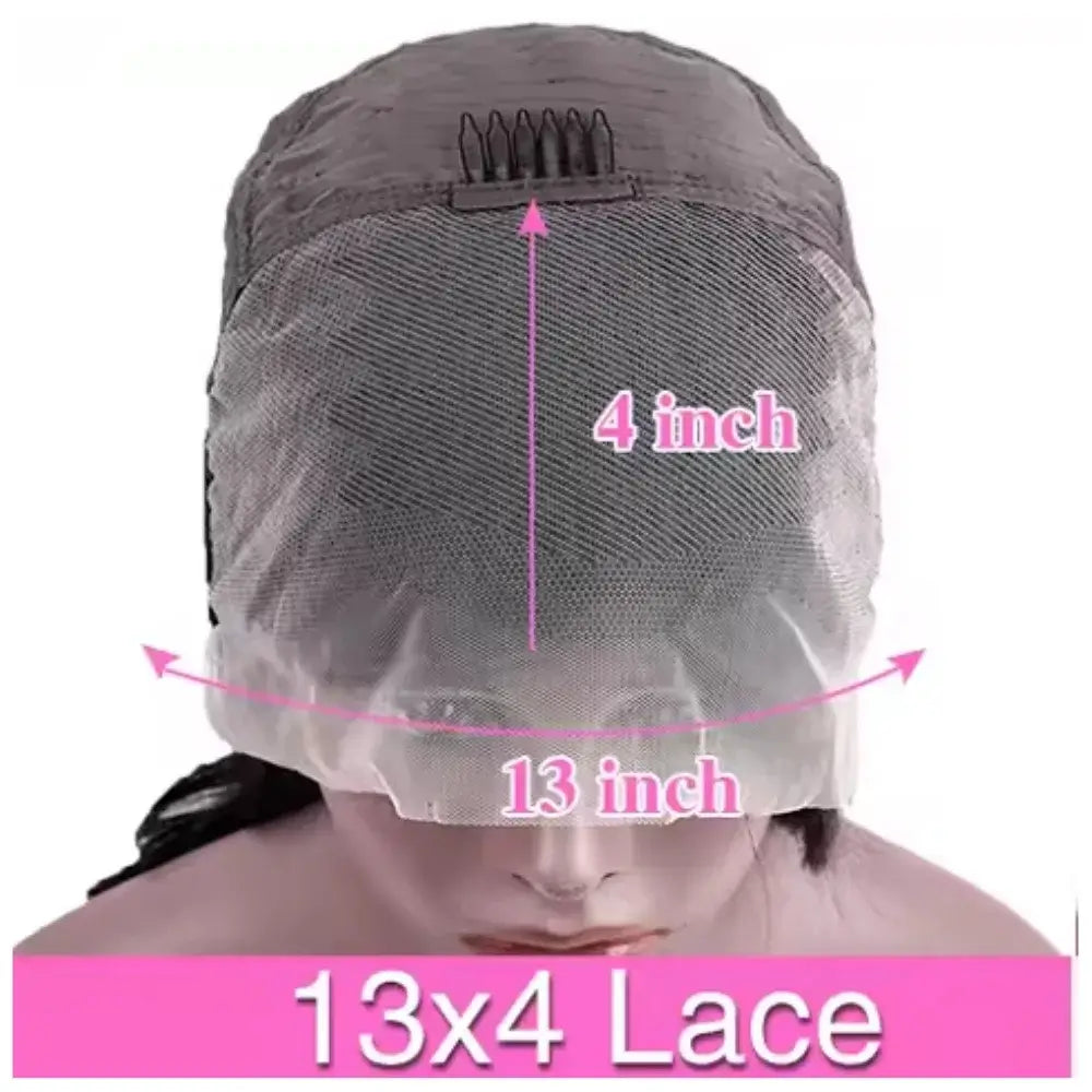 13x4 Lace wig cap measuring 4 inches in front and 13 inches across, designed for Body Wave Wig 46 Inches #4 Chocolate Brown Remy Hair.