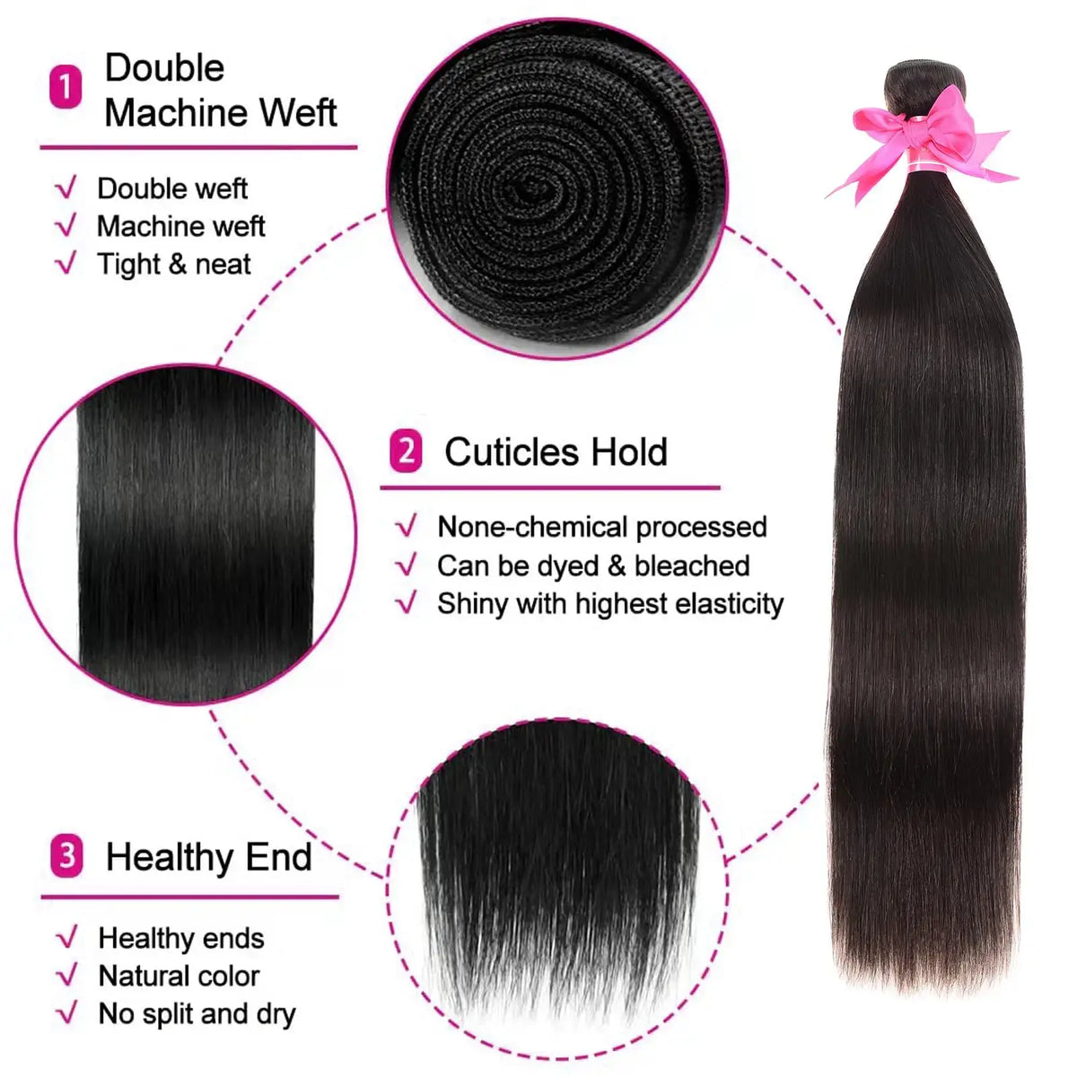 Straight Bundles Human Hair 12A Human Hair 4 Bundles Straight Hair 20 22 24 26 Inch Brazilian Virgin Deal Human Hair Extensions features