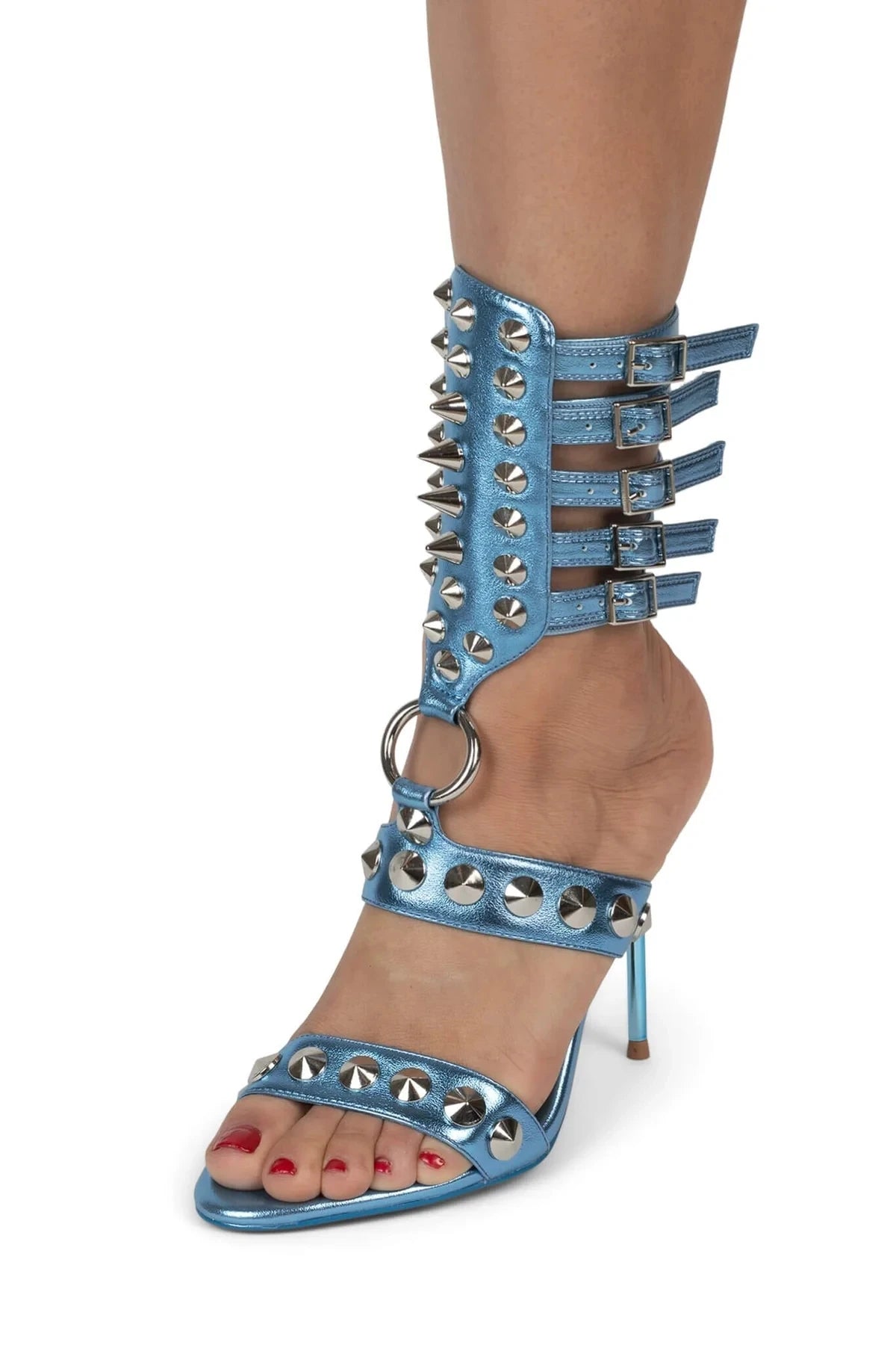Women's Riveted Pointed Patent Party High Heels