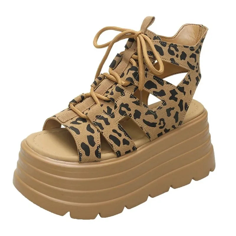 Women's 8CM Wedge Heel Beach Flip Flop Platform Summer Sandals
