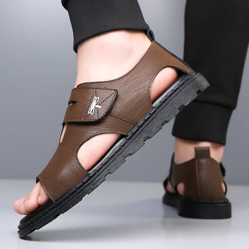 Men's Soft-Sole Leather Roman Beach Sandals