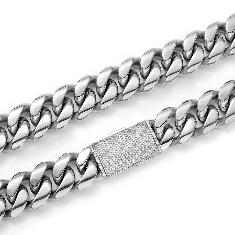 Stainless Steel Cuban Miami Link Chain Necklace