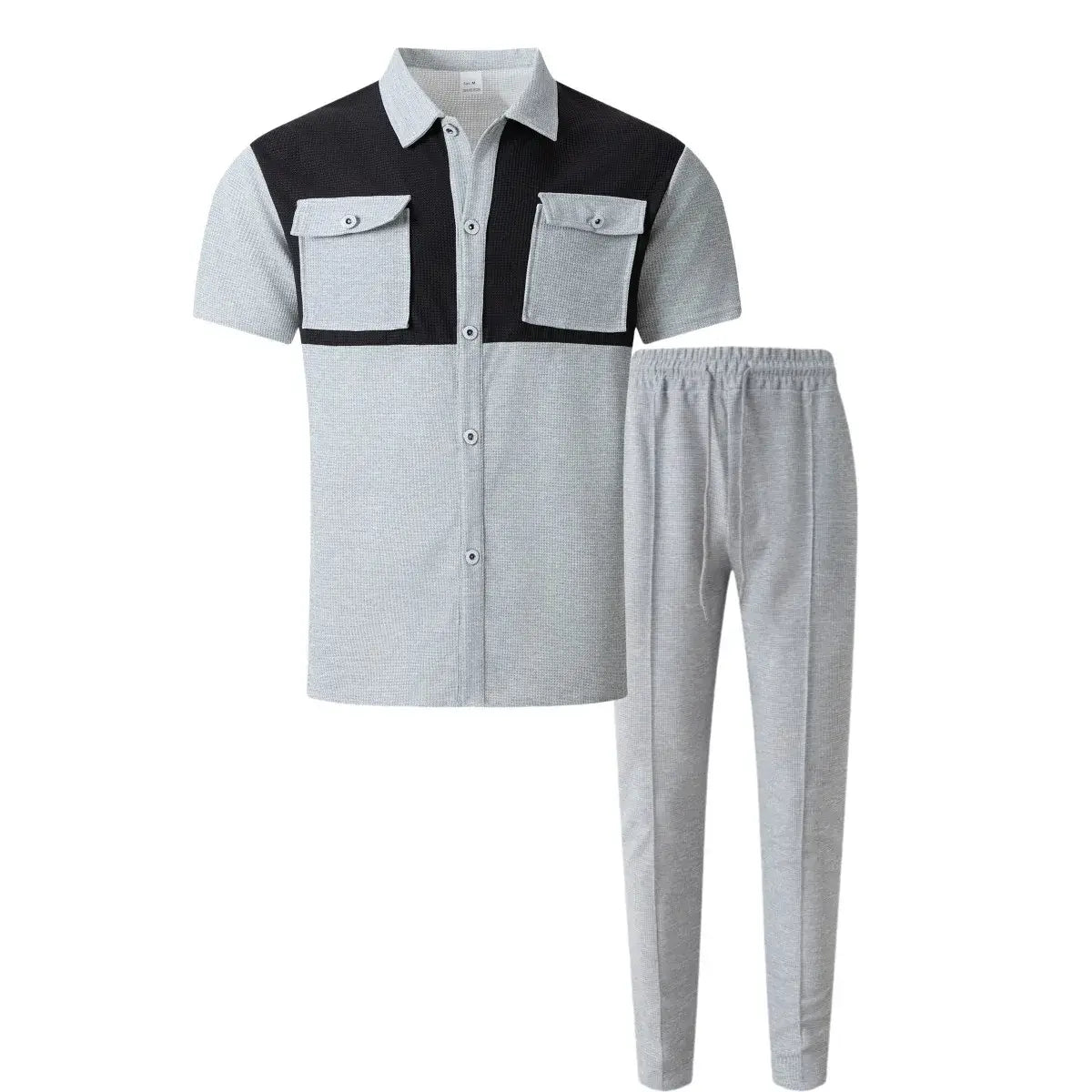 Men's Color-Block Short-Sleeve Shirt & Pants Set