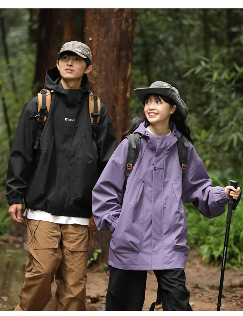 Men's Waterproof Hooded Hiking Bomber Windbreaker