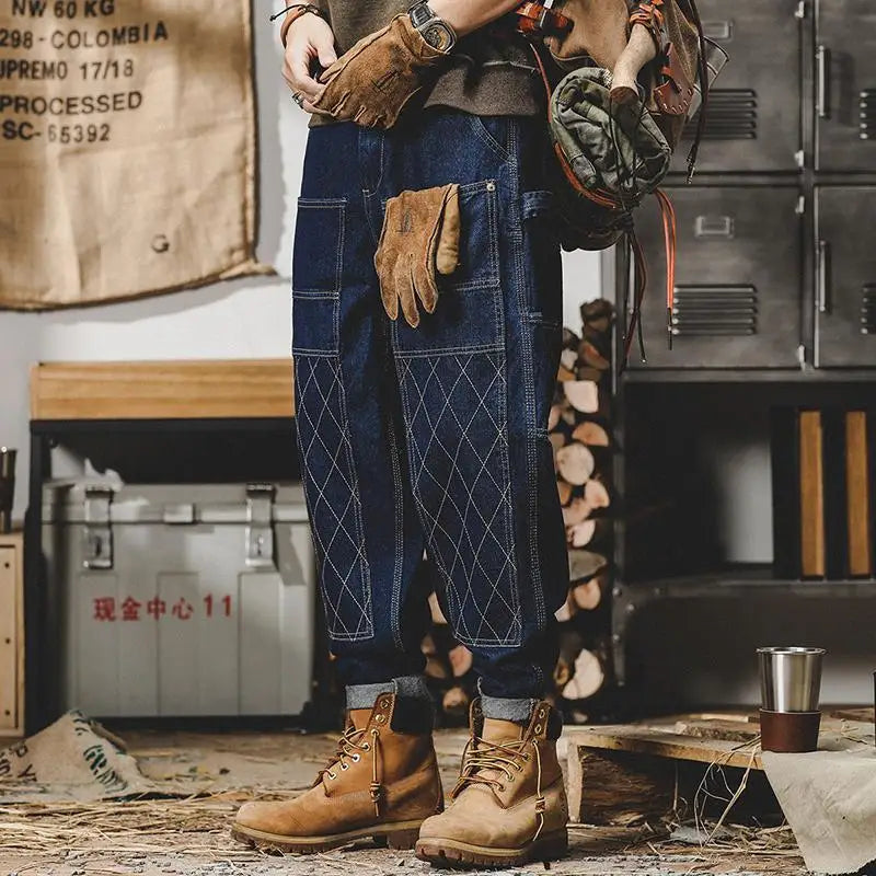 Men's Plus Size Cargo Pocket Cowboy Work Jeans