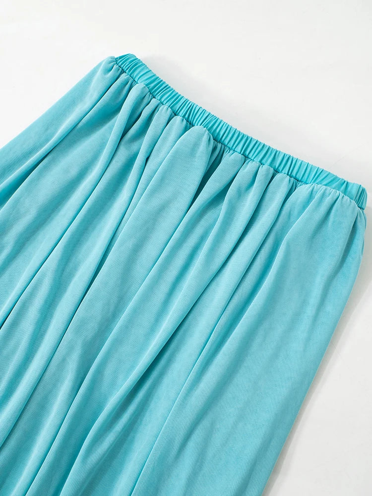 Women's Strapless Shawl Vest and Irregular Pleat Skirt Two-Piece Set