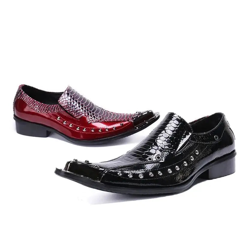 Men's Pointed Metal Toe Party Dress Shoes