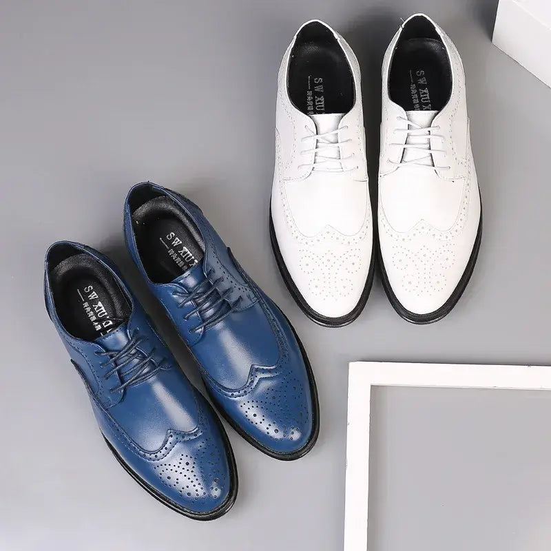 Men's Handmade Brogue PU Leather Wedding Dress Loafers