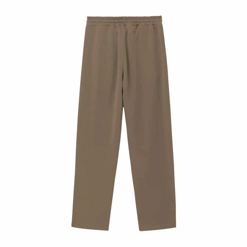 Men's Loose Solid Patchwork Side Button Straight Trousers