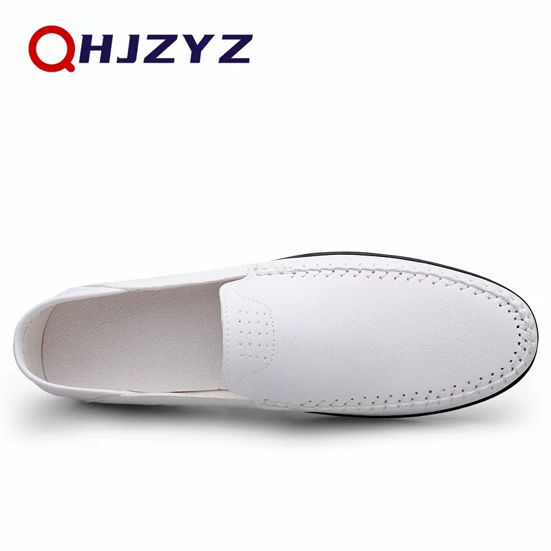 Men's Italian soft leather loafers detail