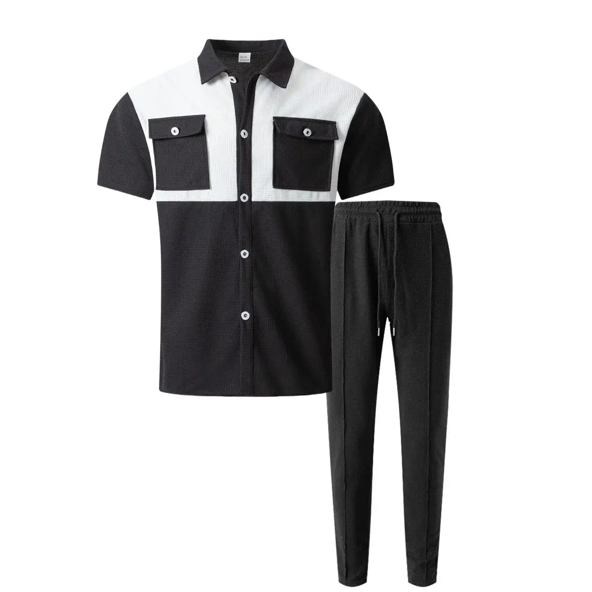 Men's Color-Block Short-Sleeve Shirt & Pants Set