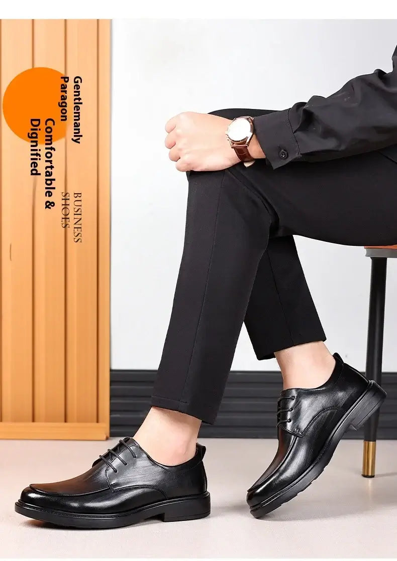 Men's Plus Size Elevator Leather Oxfords 3-8CM Height