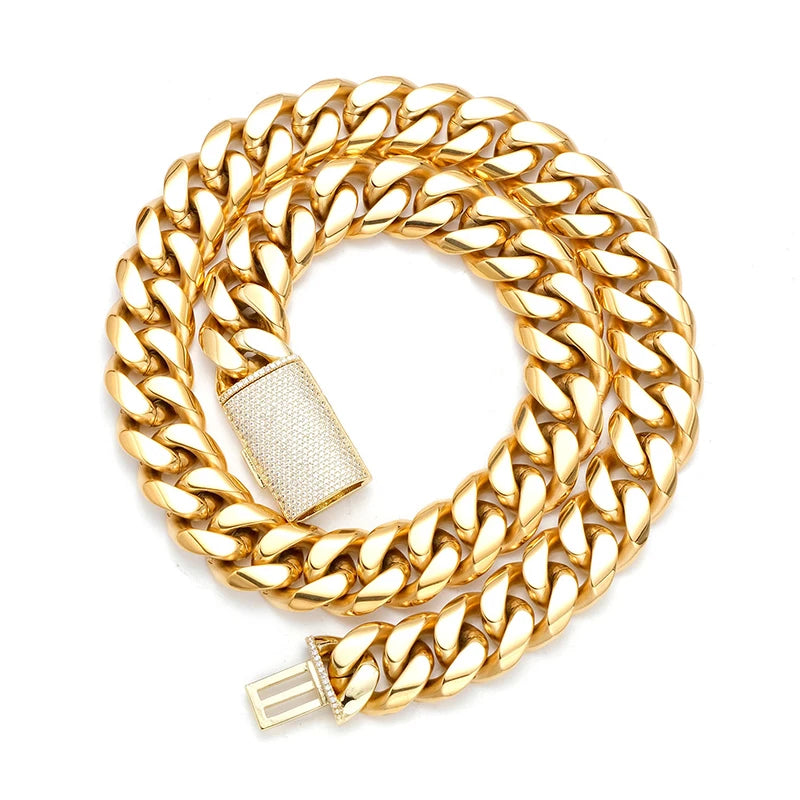 Stainless Steel Cuban Miami Link Chain Necklace