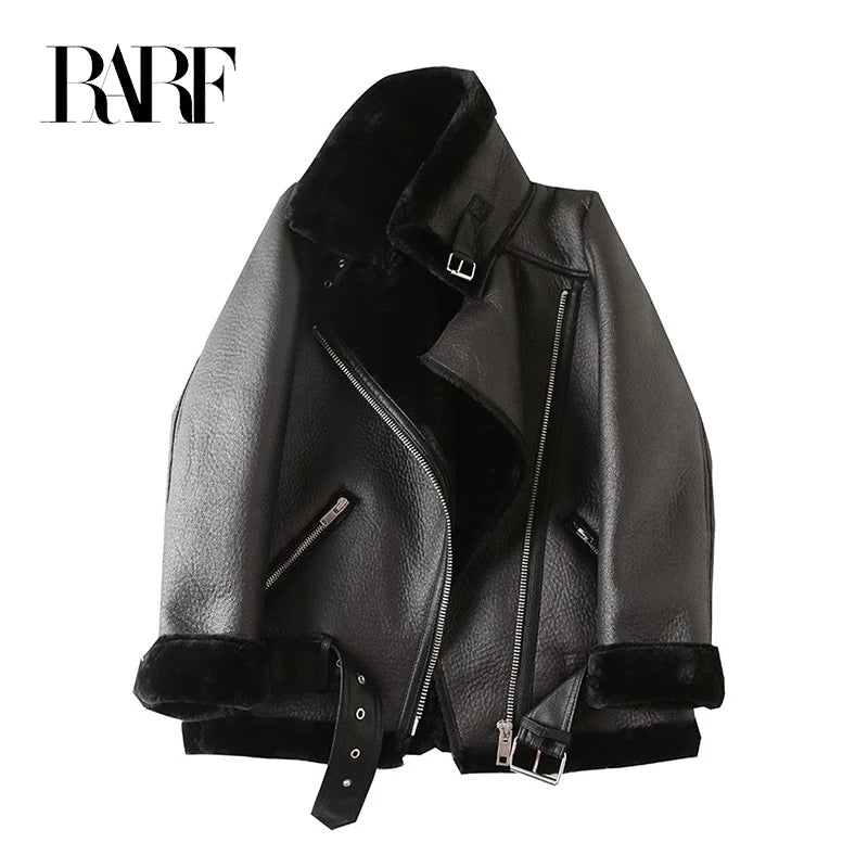 Women's Extra-Thick Faux Fur Lamb Rider Jacket