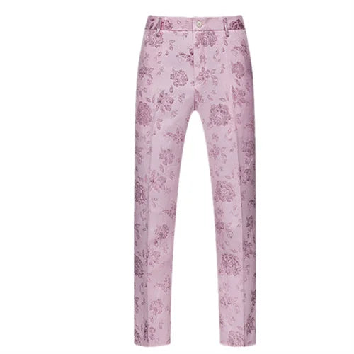 Men's Jacquard Wedding Party Groom Dress Suit Pants