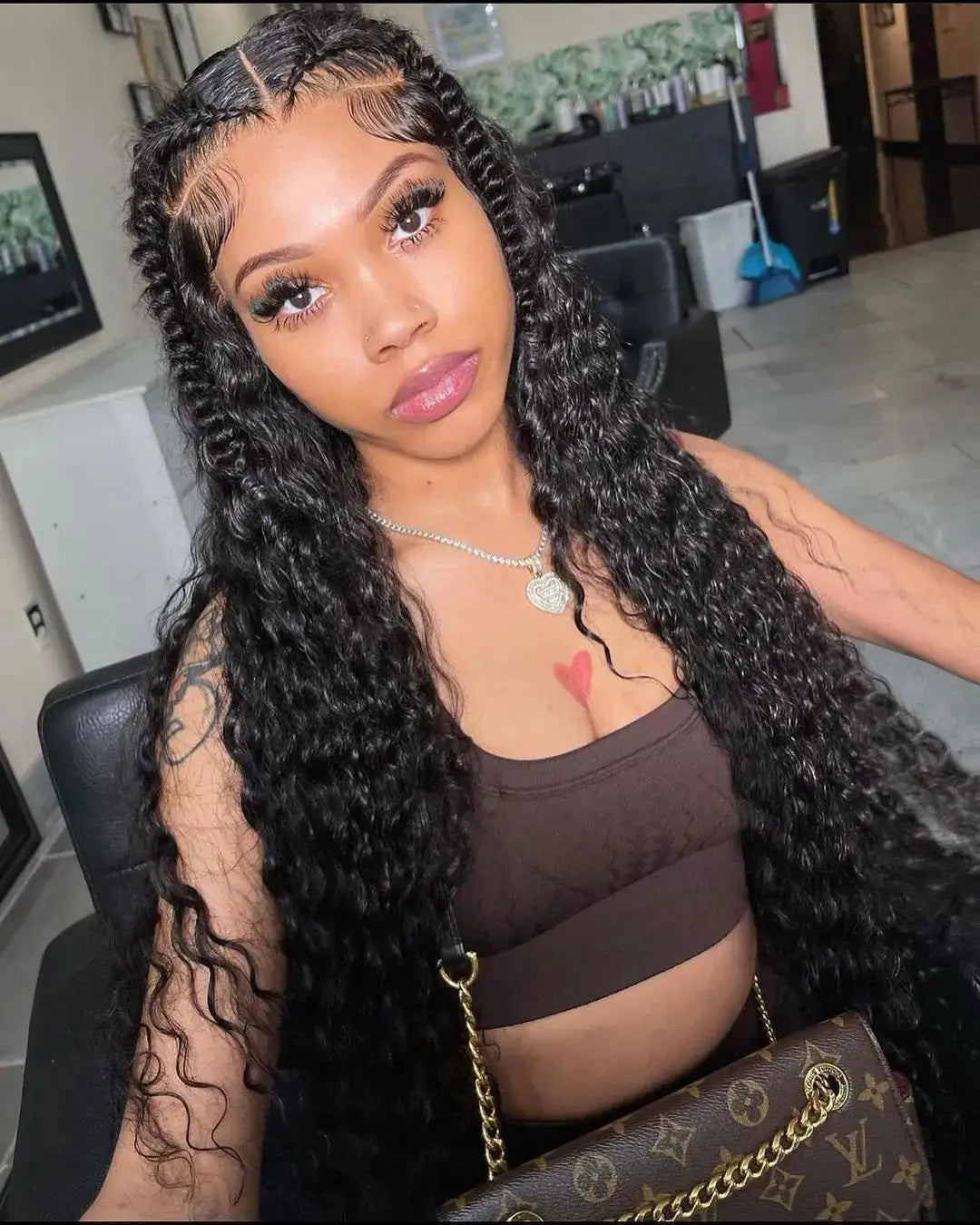 300% High Density Loose Deep Wave 40 46 50 Inch 13x6 13x4 HD Lace Frontal Human Hair Wig Brazilian 360 Full Curly Wigs For Women model