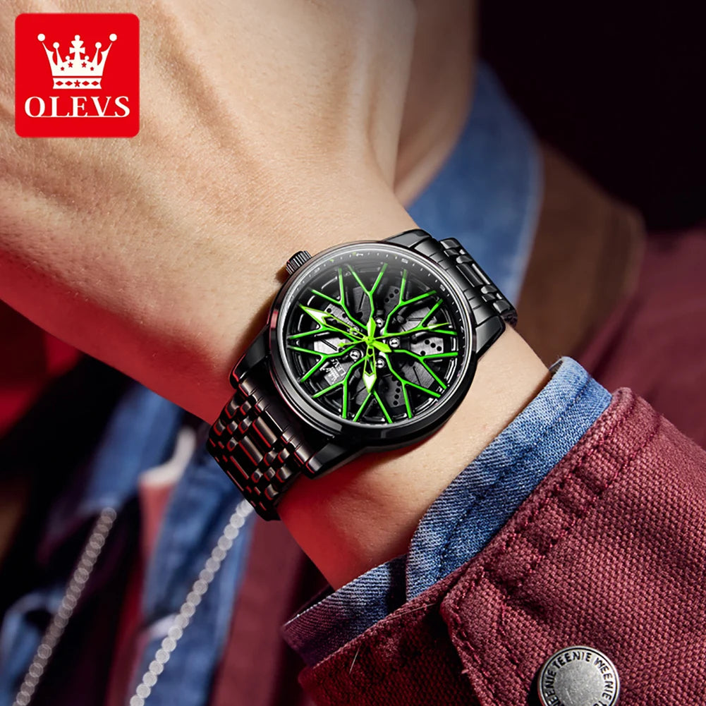 Men's Flywheel Quartz Splash-Resistant Sport Watch