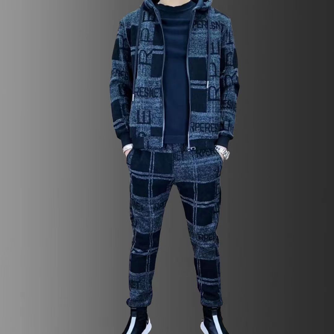 Men's Zip Hoodie Tracksuit Set, Jacket & Sweatpants 2-Piece 2026