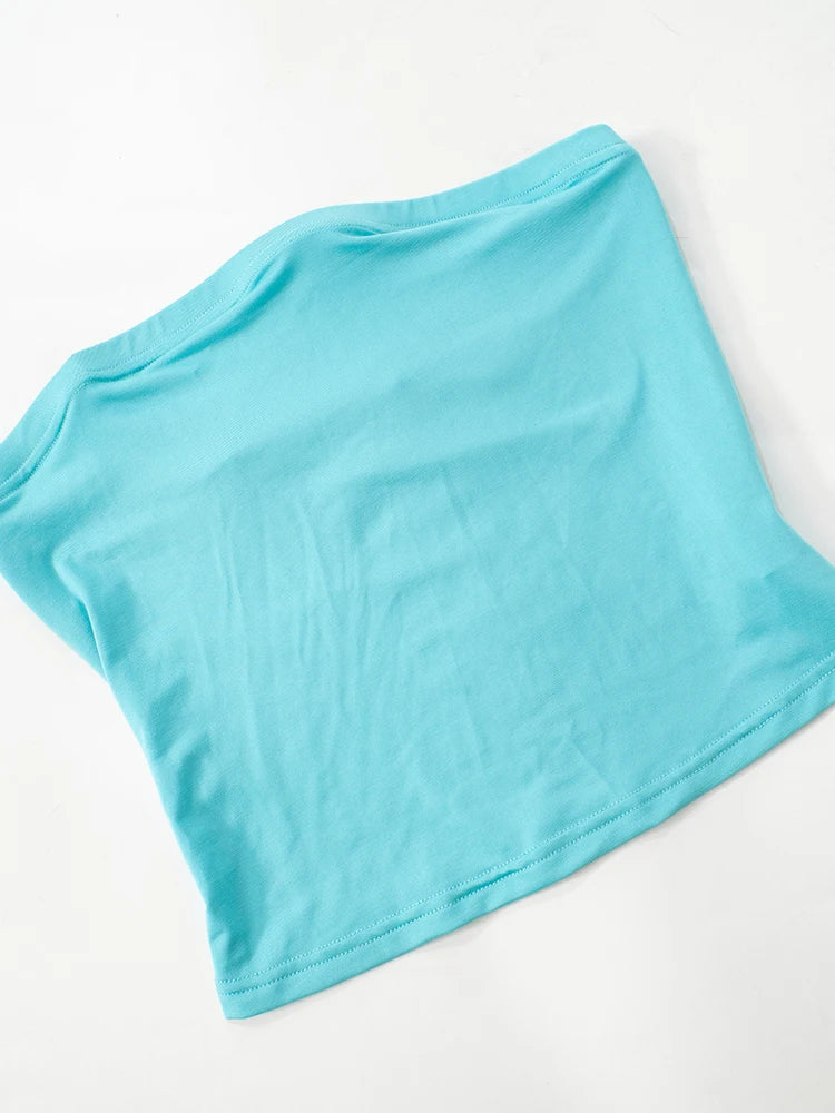 Women's Strapless Shawl Vest and Irregular Pleat Skirt Two-Piece Set