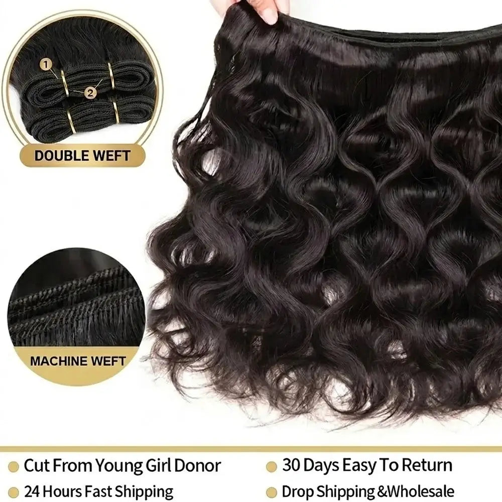 28 30 Inch Body Wave 100% Human Hair Bundles 16A Raw Virgin Brazilian Hair Weaving Bundle Unprocessed Remy Hair Extensions