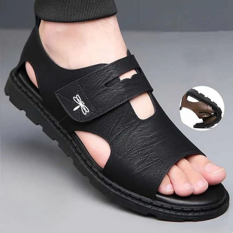 Men's Soft-Sole Leather Roman Beach Sandals