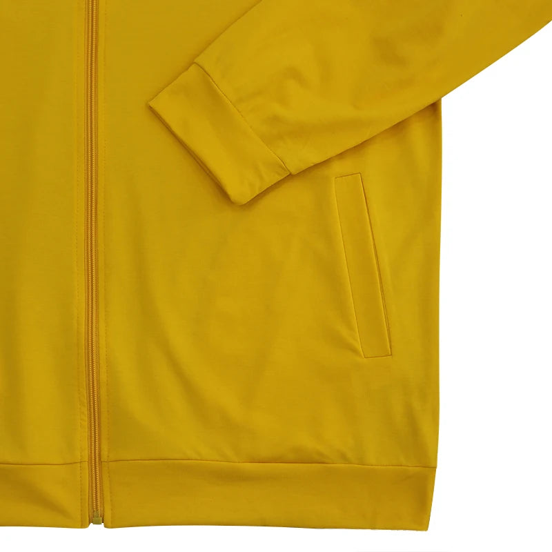 Men's Solid Stand-Collar Zip Jacket and Pants Set