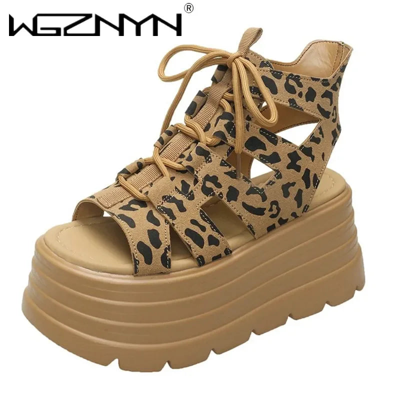 Women's 8CM Wedge Heel Beach Flip Flop Platform Summer Sandals