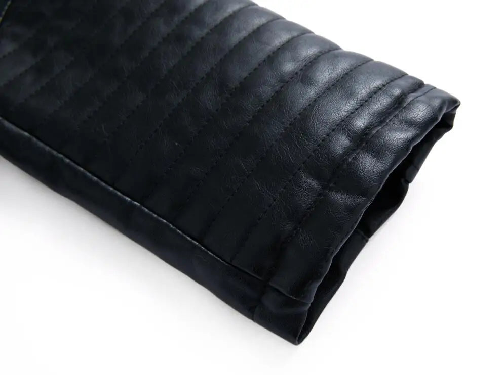 Women's Faux Leather Zipper Biker Jacket
