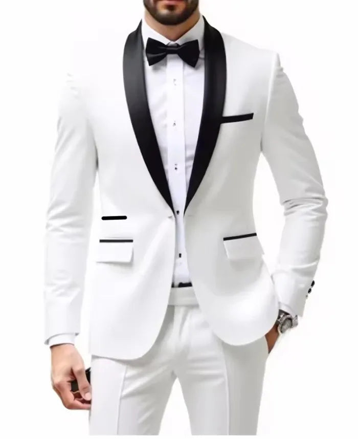 Men's Slim Fit Single-Button Wedding Suit Set