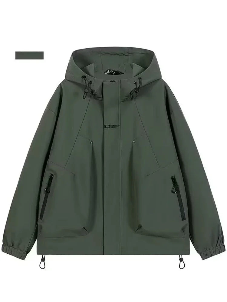 Men's Waterproof Hooded Hiking Bomber Windbreaker