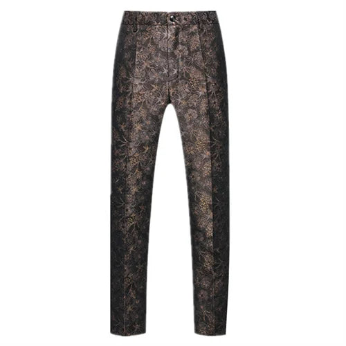 Men's Jacquard Wedding Party Groom Dress Suit Pants