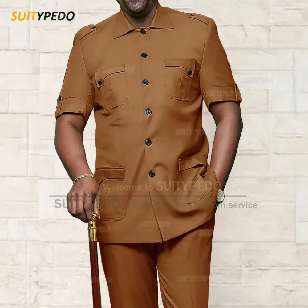 Men's African Style Slim Fit Blazer and Pants Suit