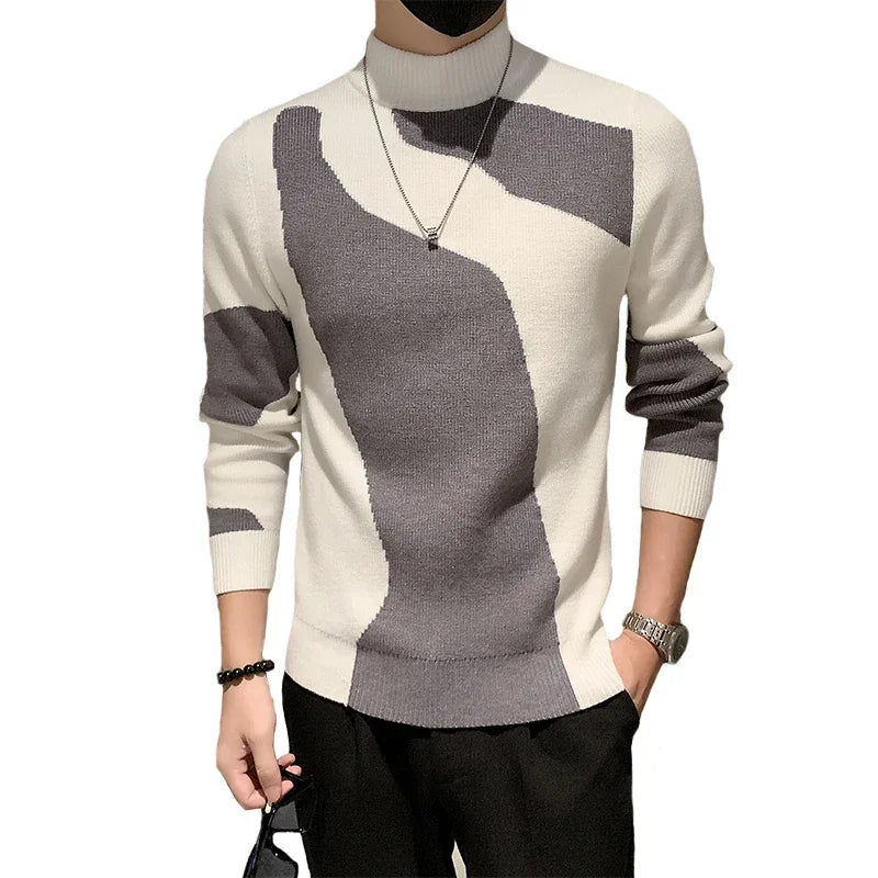Men's Half Turtleneck Slim Knit Pullover