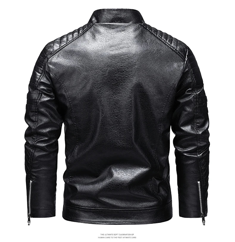Men's Winter Motorcycle Leather Jacket